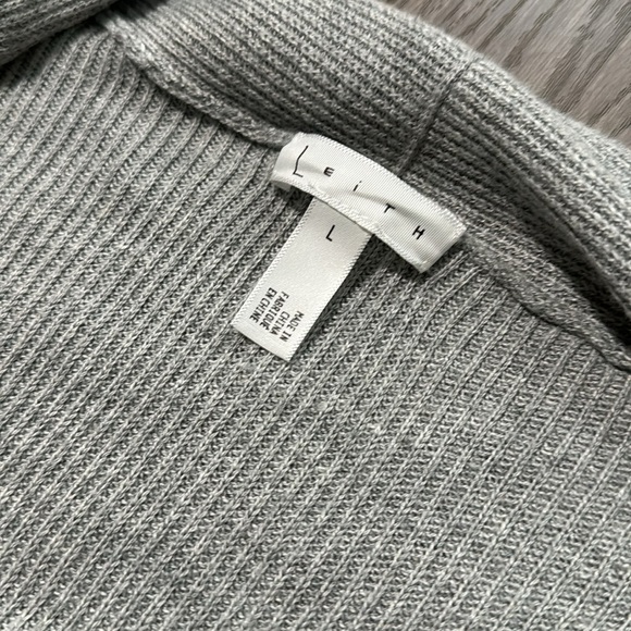 Leith Longline Open Cardigan Grey L - Picture 3 of 4